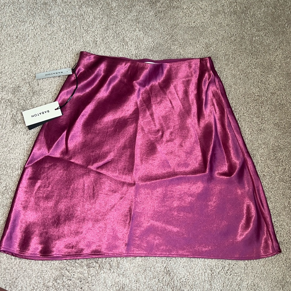 Babaton New Slip Satin Mini Skirt